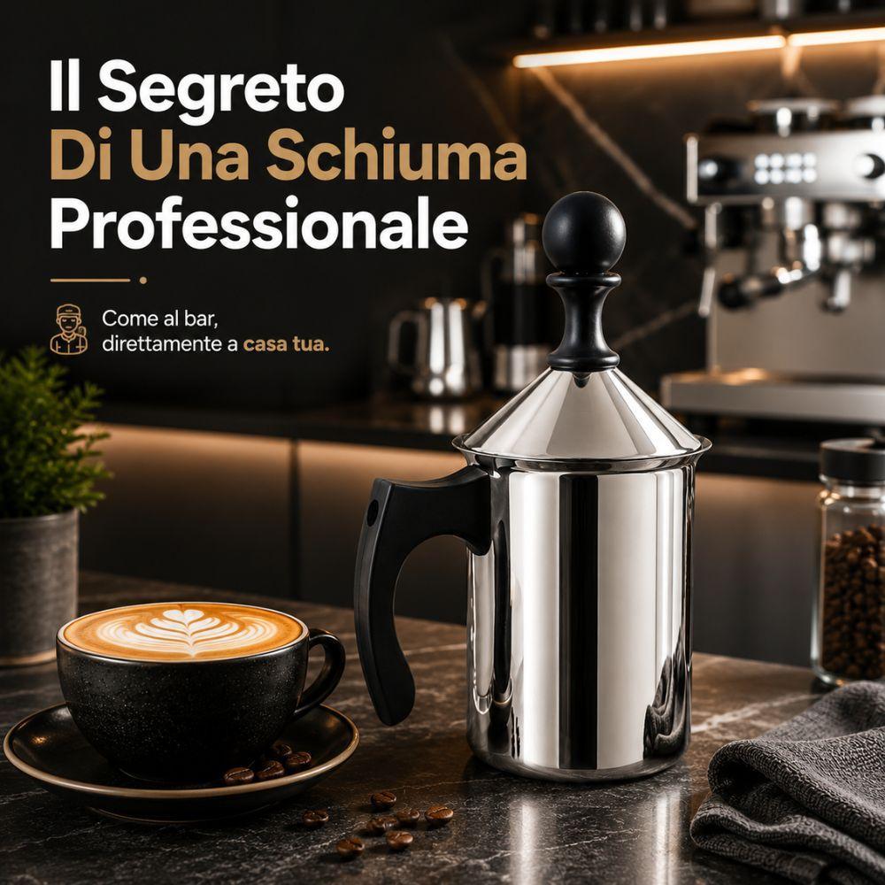  montalatte manuale in acciaio inox per cappuccino e latte schiumato - foto 5
