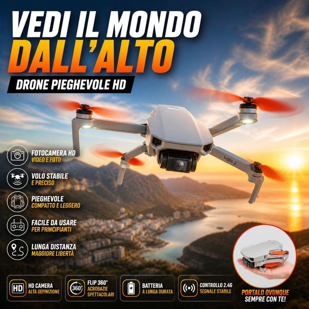  drone pieghevole con telecamera hd  mini drone compatto con controllo facile e alta stabilità - foto 2