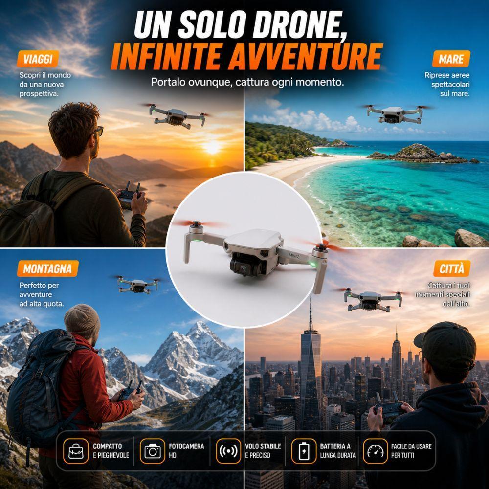  drone pieghevole con telecamera hd  mini drone compatto con controllo facile e alta stabilità - foto 5