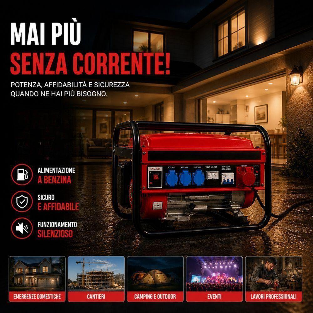  generatore di corrente a benzina portatile alta potenza per casa, cantiere e emergenze - foto 4