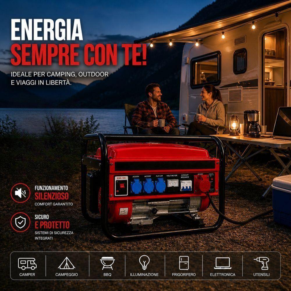  generatore di corrente a benzina portatile alta potenza per casa, cantiere e emergenze - foto 5