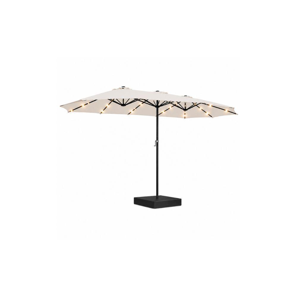  ombrellone da giardino con luci led integrate 4.6 m con base 80x80 cm - foto 1