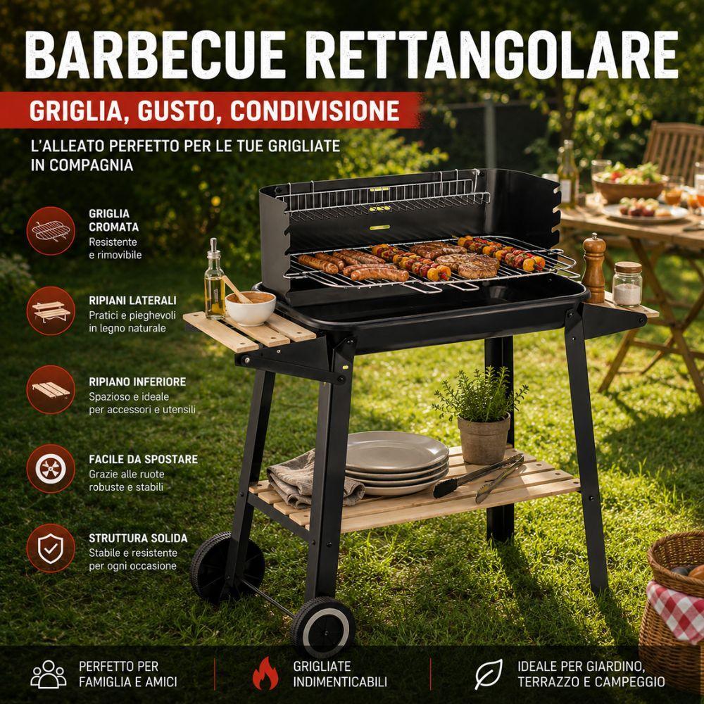 barbecue carbonella tondo e rettangolare da giardino campeggio terrazza - foto 5 barbecue carbonella tondo e rettangolare da giardino campeggio terrazza - foto 5