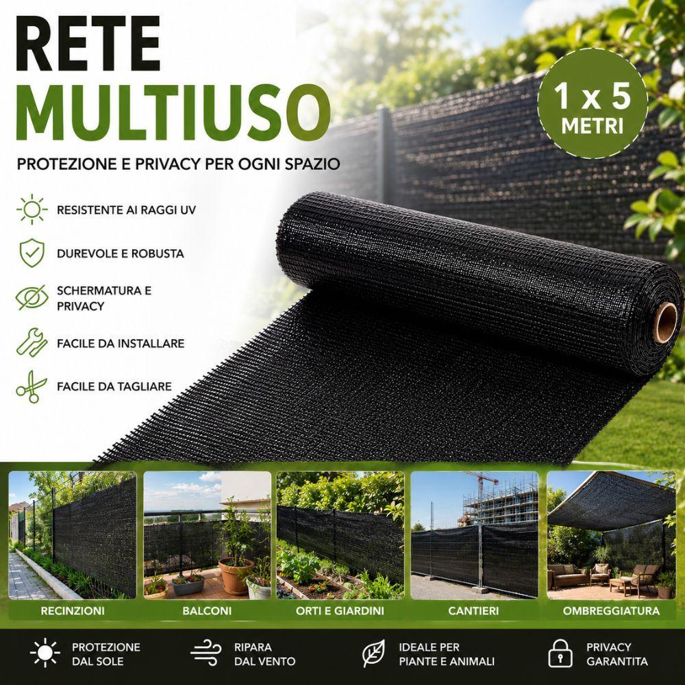  rete ombreggiante frangivista multiuso 1x5 metri privacy recinzione giardino balcone - foto 4