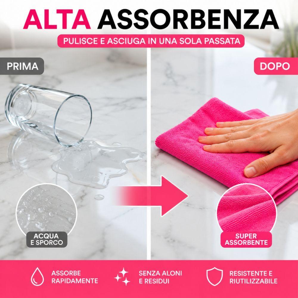  set 3 pezzi panno pink super assorbenti resistenti per ogni superficie - foto 4