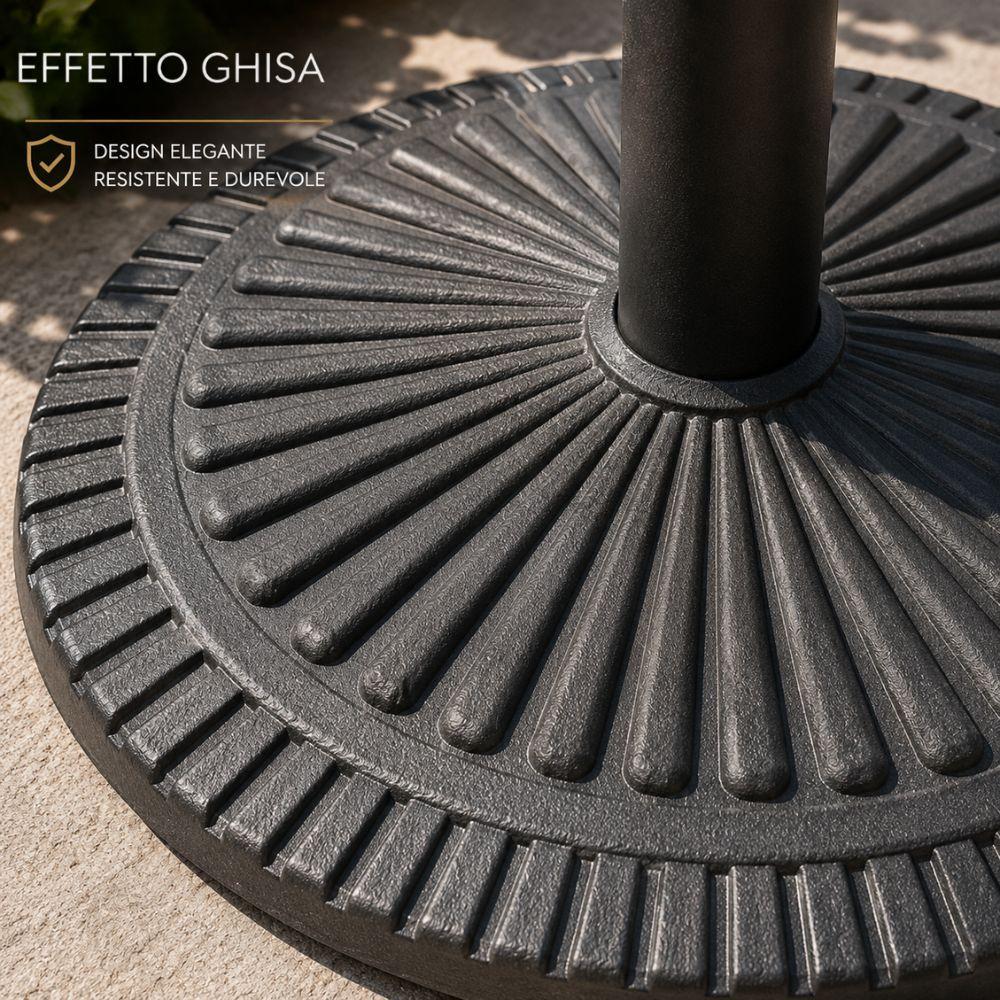 base ombrellone rotonda 15kg decorativa effetto ghisa supporto esterno giardino - foto 5 base ombrellone rotonda 15kg decorativa effetto ghisa supporto esterno giardino - foto 5