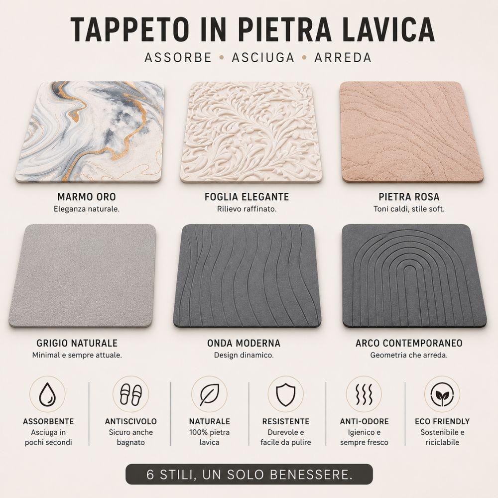 tappeto bagno in pietra lavica assorbente antiscivolo design moderno - foto 2 tappeto bagno in pietra lavica assorbente antiscivolo design moderno - foto 2