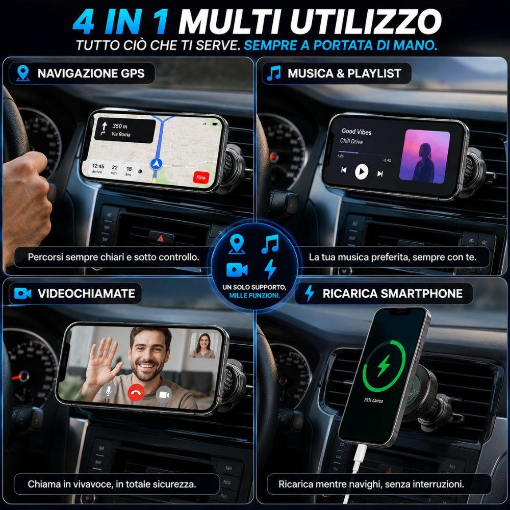 supporto magnetico auto per smartphone universale 360 gradi - foto 4 Supporto magnetico auto per smartphone con rotazione a 360 gradi