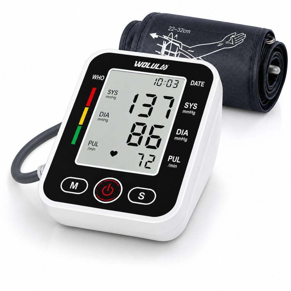 Misuratore di pressione da braccio con display LCD digitale, fronte