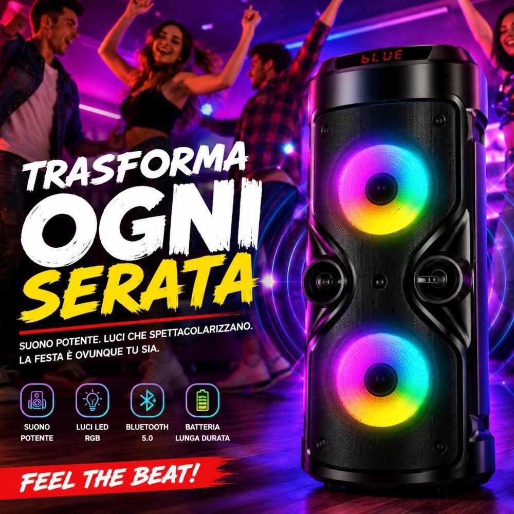 cassa speaker bluetooth rgb portatile super bass usb tf led wireless - foto 2 cassa speaker bluetooth rgb portatile super bass usb tf led wireless - foto 2