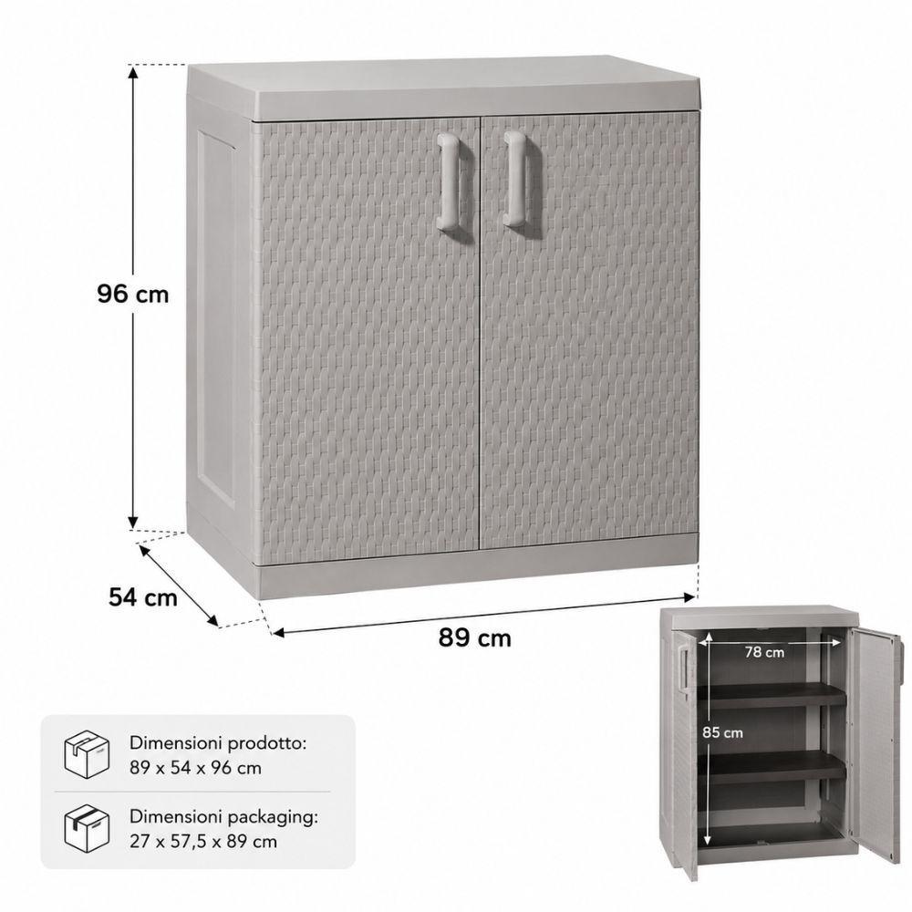 armadio basso rattan mega toomax 2 ante 90x54x102 cm da interno esterno coperto - foto 3 armadio basso rattan mega toomax 2 ante 90x54x102 cm da interno esterno coperto - foto 3