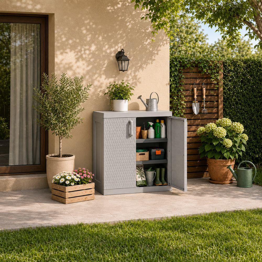 armadio basso rattan mega toomax 2 ante 90x54x102 cm da interno esterno coperto - foto 4 armadio basso rattan mega toomax 2 ante 90x54x102 cm da interno esterno coperto - foto 4