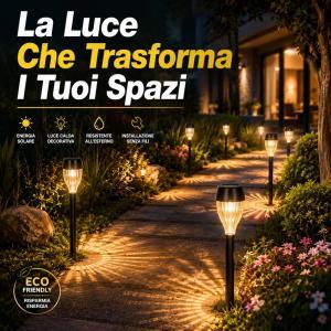 Lampada solare led da giardino con picchetto effetto fiamma decorativa 32 cm
