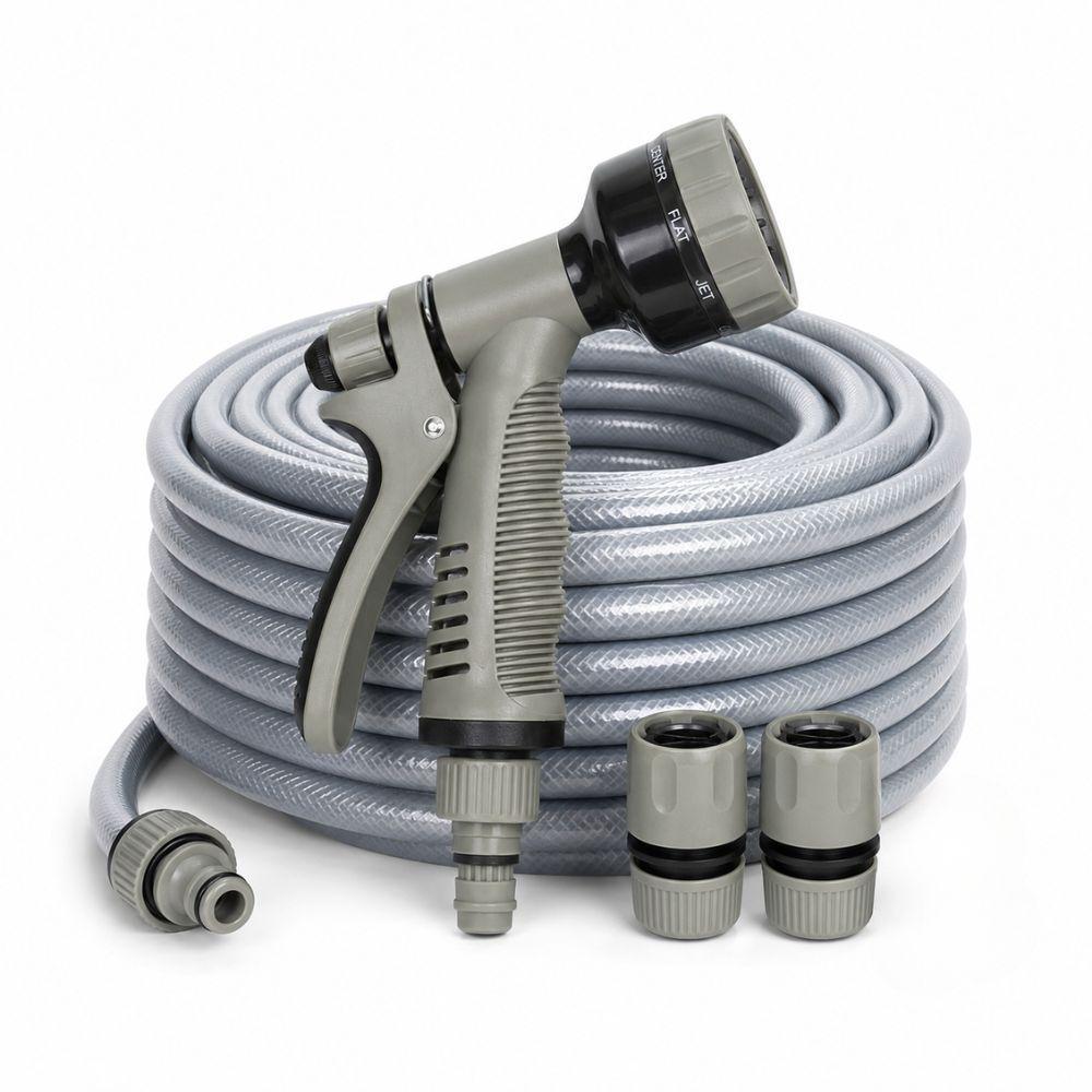 kit tubo da giardino in pvc con pistola multifunzione e raccordi 30 metri - foto 1 kit tubo da giardino in pvc con pistola multifunzione e raccordi 30 metri - foto 1