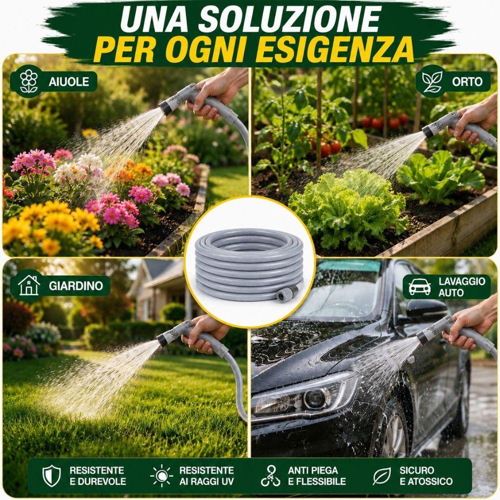 kit tubo da giardino in pvc con pistola multifunzione e raccordi 30 metri - foto 2 kit tubo da giardino in pvc con pistola multifunzione e raccordi 30 metri - foto 2