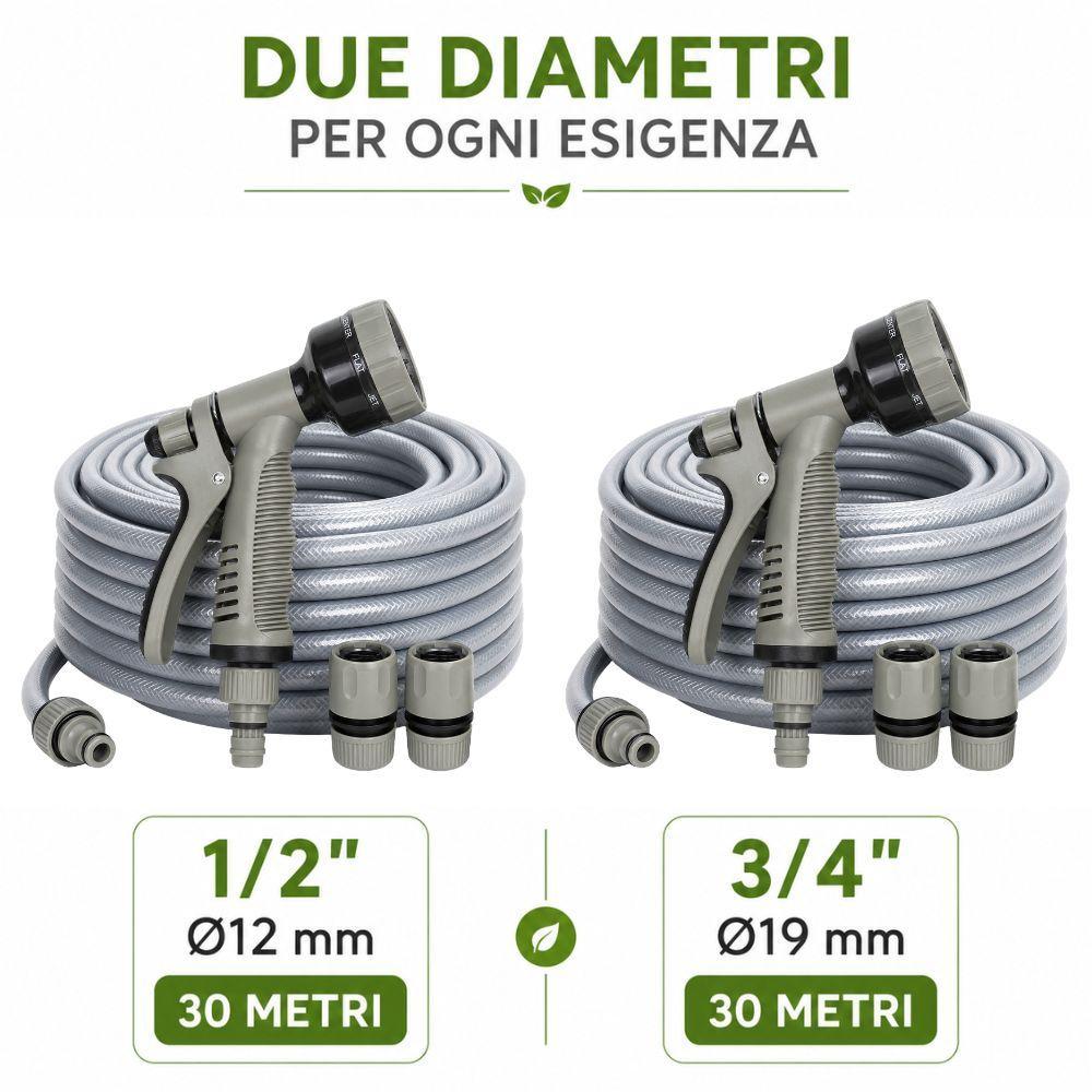 kit tubo da giardino in pvc con pistola multifunzione e raccordi 30 metri - foto 4 kit tubo da giardino in pvc con pistola multifunzione e raccordi 30 metri - foto 4
