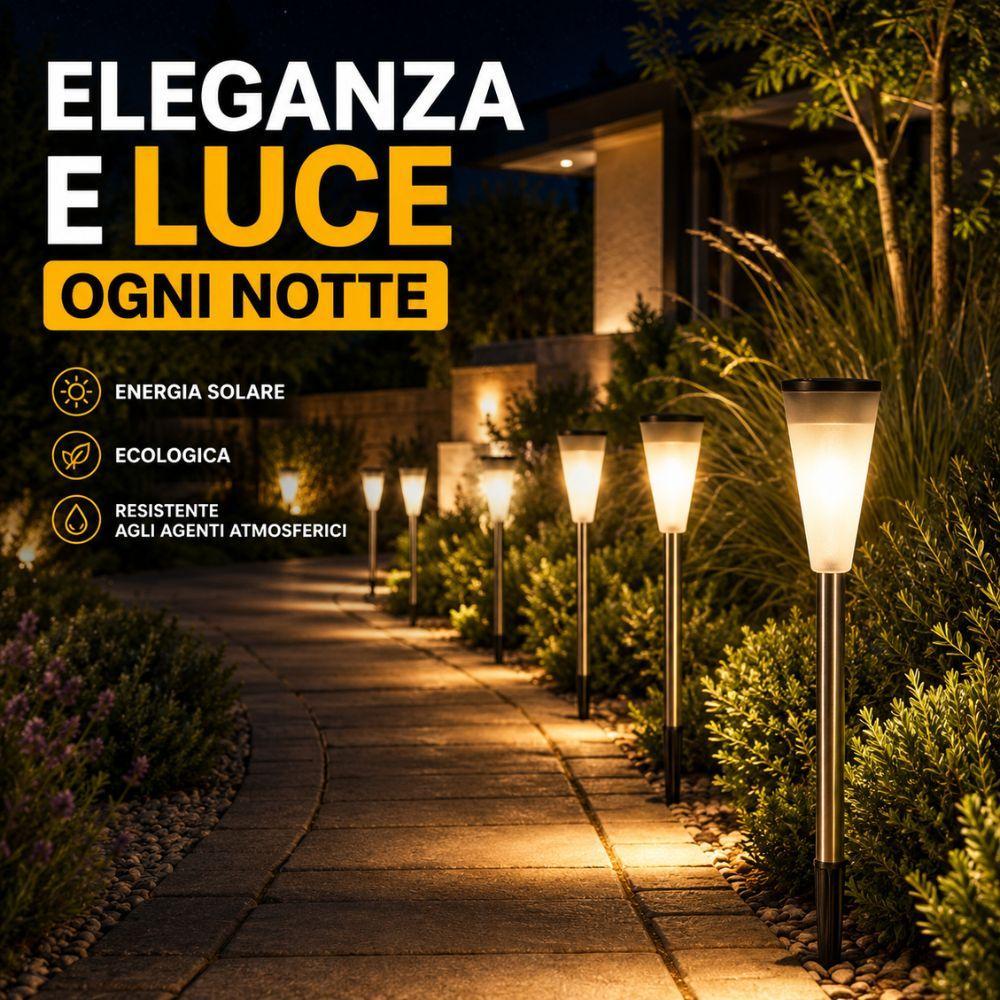 lampada solare led da giardino con picchetto luce automatica per vialetti aiuole esterno - foto 2 lampada solare led da giardino con picchetto luce automatica per vialetti aiuole esterno - foto 2