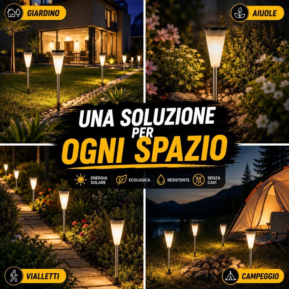 lampada solare led da giardino con picchetto luce automatica per vialetti aiuole esterno - foto 3 lampada solare led da giardino con picchetto luce automatica per vialetti aiuole esterno - foto 3
