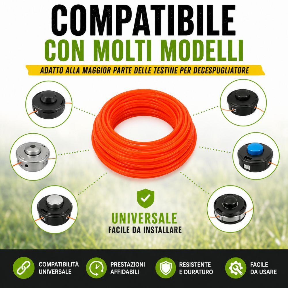 filo in nylon per decespugliatore universale alta resistenza per taglio erba e sterpaglie - foto 4 filo in nylon per decespugliatore universale alta resistenza per taglio erba e sterpaglie - foto 4