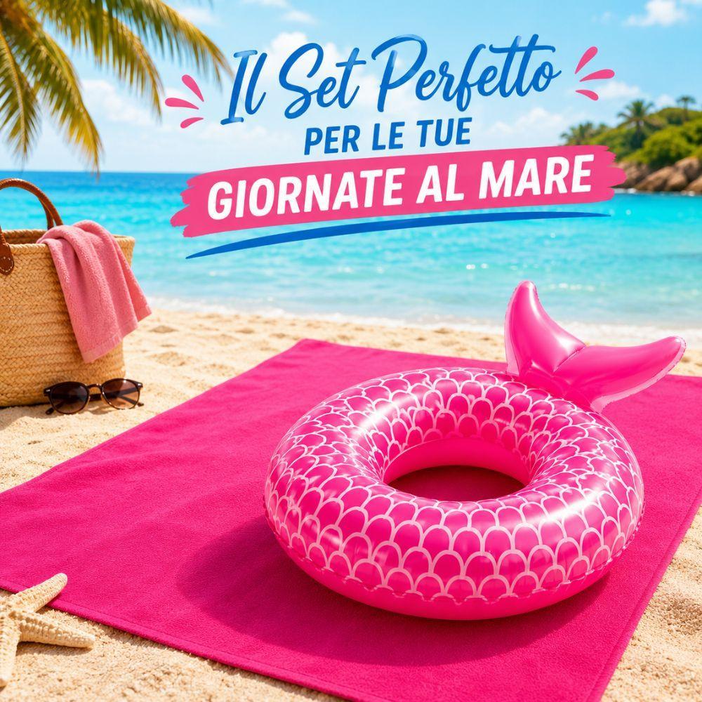  set mare oceania  telo mare ciambella gonfiabile coordinata - foto 2