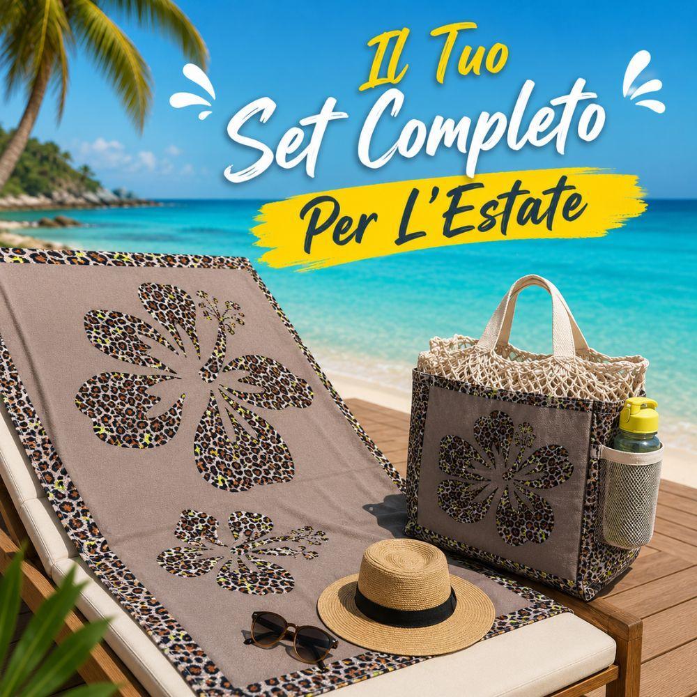 set mare 3 pezzi telo mare maxi borsa porta telo borraccia riutilizzabile - foto 4 set mare 3 pezzi telo mare maxi borsa porta telo borraccia riutilizzabile - foto 4