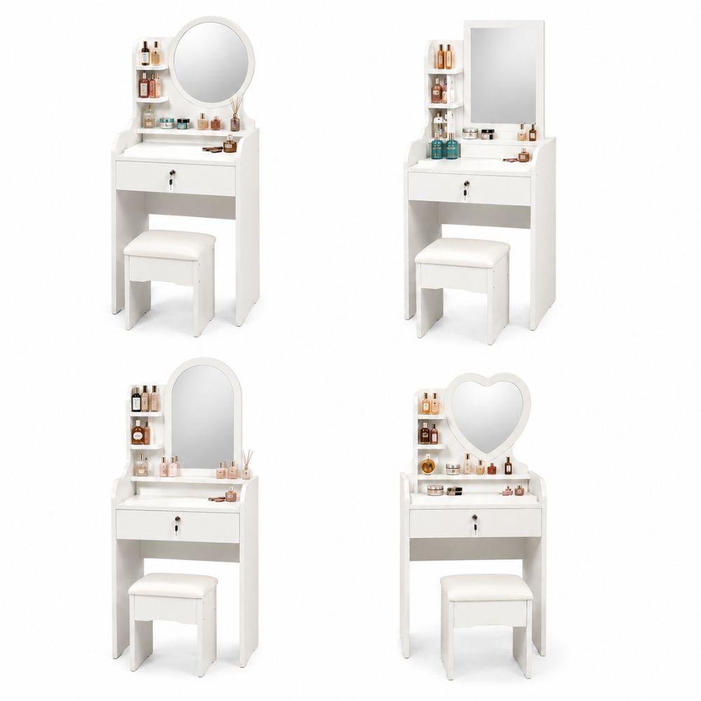 toeletta vanity con specchio e sgabello tavolo trucco porta cosmetici - foto 1 toeletta vanity con specchio e sgabello tavolo trucco porta cosmetici - foto 1