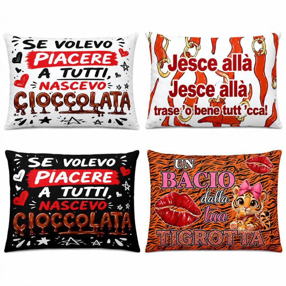 cuscino arredo con frasi divertenti napoletane morbido decorativo fantasie assortite - foto 1 cuscino arredo con frasi divertenti napoletane morbido decorativo fantasie assortite - foto 1