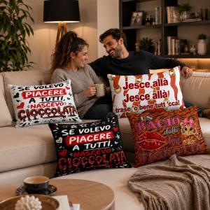 Cuscino arredo con frasi divertenti napoletane morbido decorativo fantasie assortite