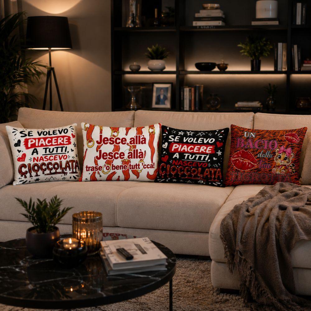 cuscino arredo con frasi divertenti napoletane morbido decorativo fantasie assortite - foto 4 cuscino arredo con frasi divertenti napoletane morbido decorativo fantasie assortite - foto 4