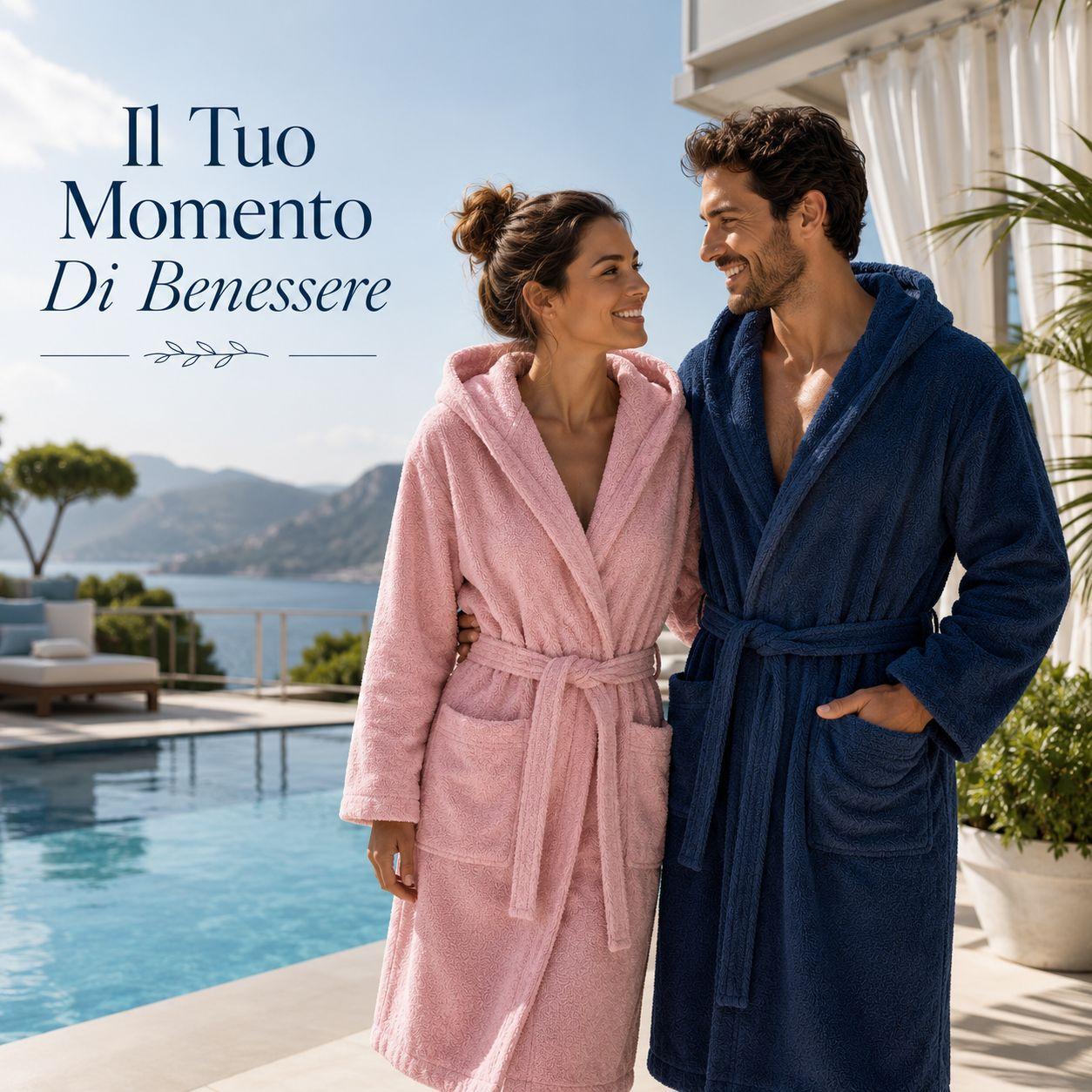 accappatoio unisex in spugna con cappuccio per adulti morbido assorbente - foto 3 accappatoio unisex in spugna con cappuccio per adulti morbido assorbente - foto 3
