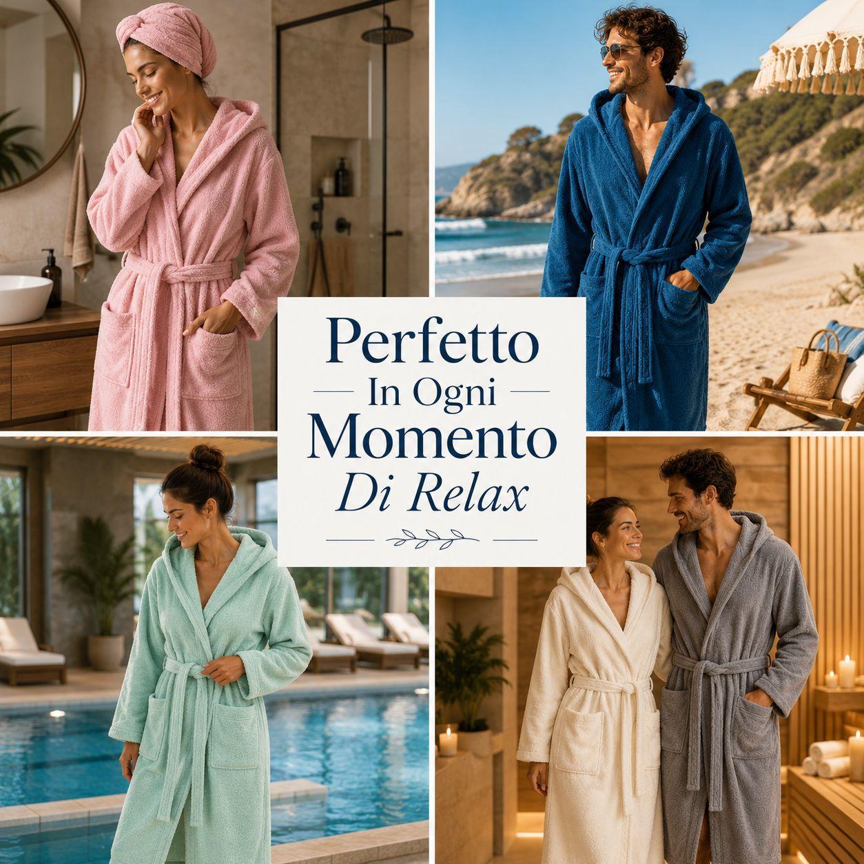 accappatoio unisex in spugna con cappuccio per adulti morbido assorbente - foto 5 accappatoio unisex in spugna con cappuccio per adulti morbido assorbente - foto 5