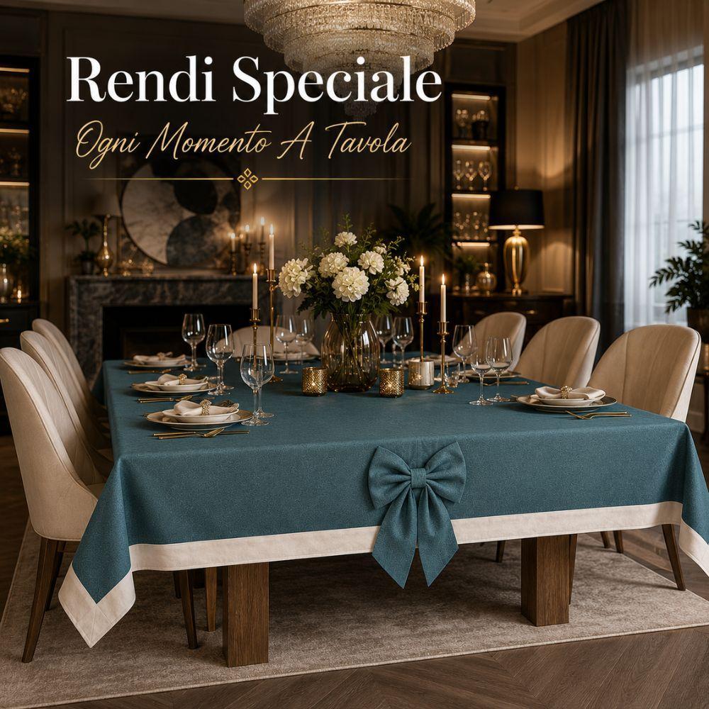  tovaglia elegante con fiocco decorativo per tavolo 6 o 12 persone - foto 2