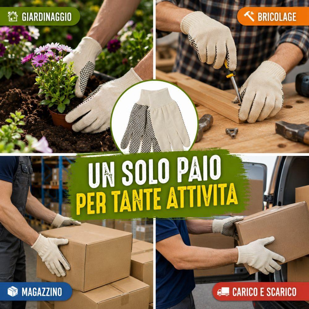 guanti da lavoro antiscivolo in cotone con punti in pvc - foto 3 guanti da lavoro antiscivolo in cotone con punti in pvc - foto 3