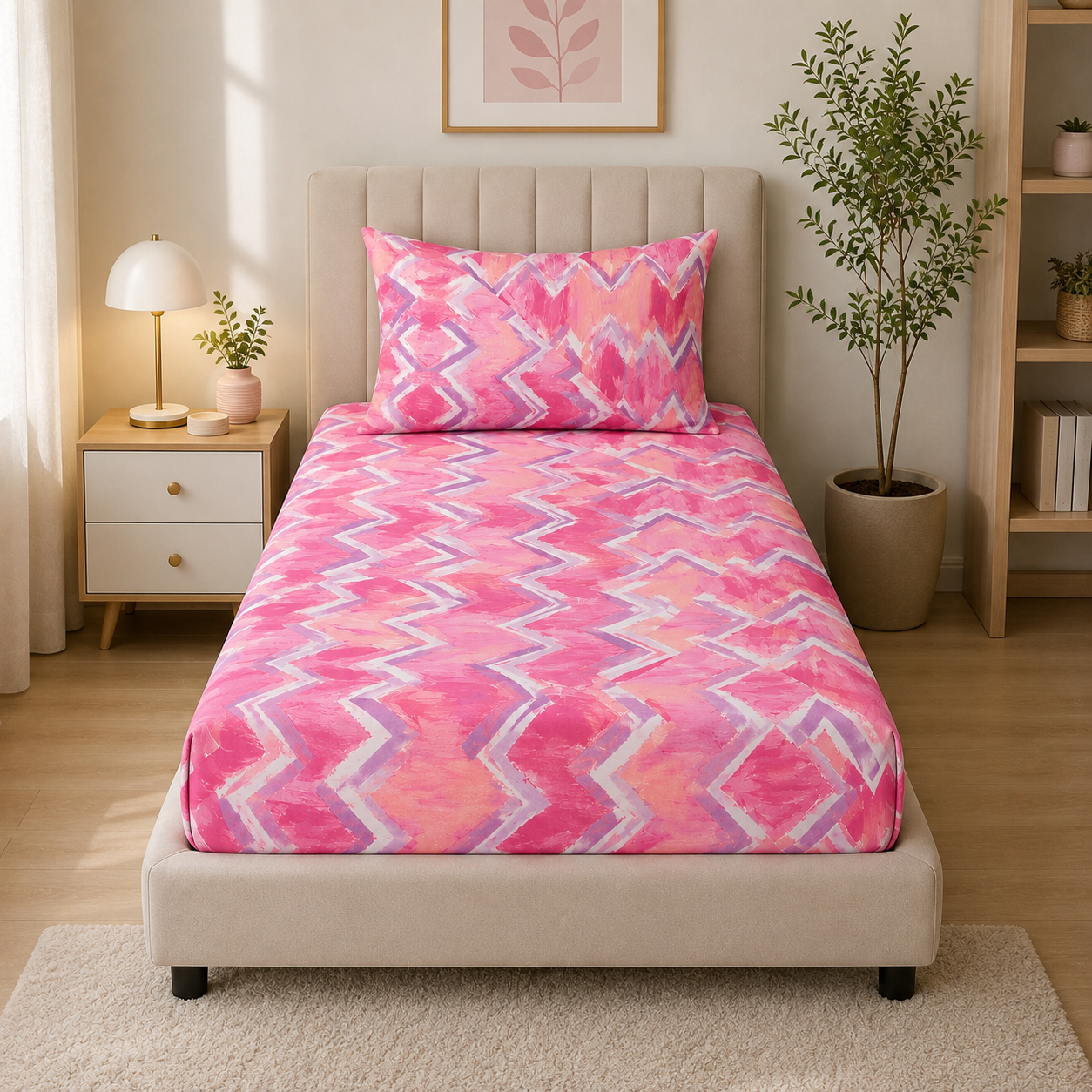  completo letto singolo 3 pezzi in microfibra fantasia con lenzuolo sopra, lenzuolo sotto con angoli e federa - foto 4
