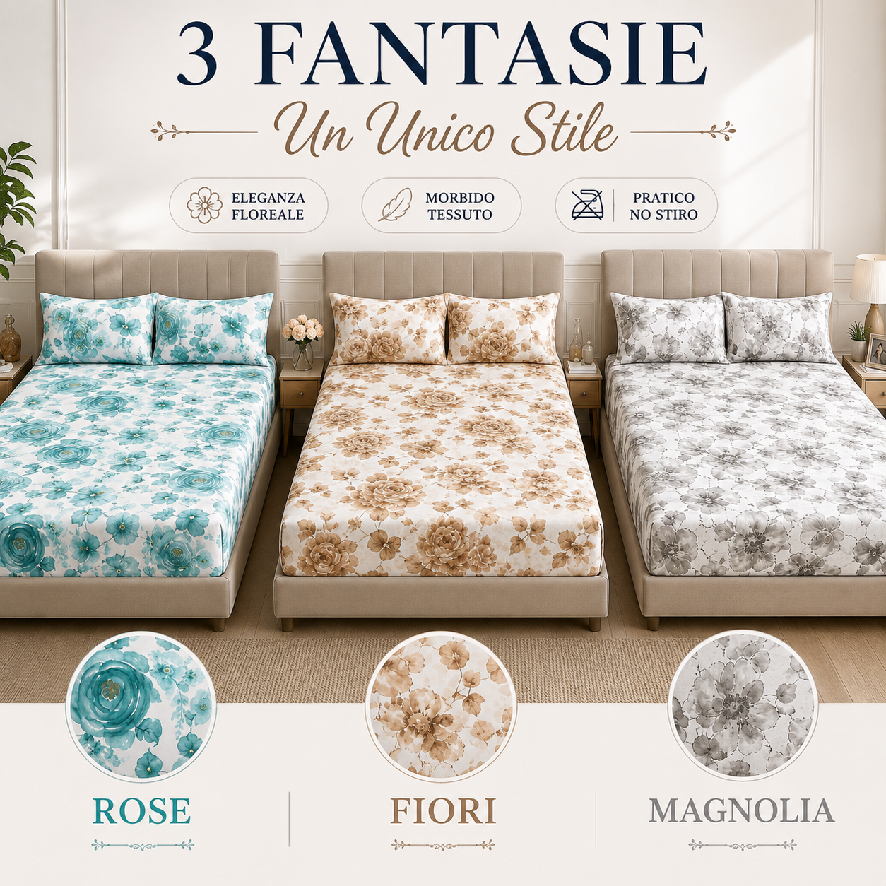 completo letto matrimoniale 3 pezzi in microfibra lenzuolo sopra, lenzuolo sotto con angoli e coppia federe - foto 2 completo letto matrimoniale 3 pezzi in microfibra lenzuolo sopra, lenzuolo sotto con angoli e coppia federe - foto 2