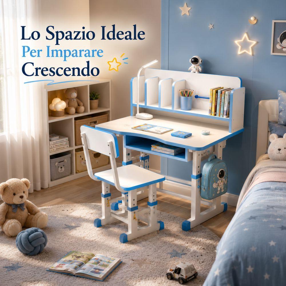 scrivania regolabile con sedia e libreria integrata - foto 2 scrivania regolabile con sedia e libreria integrata - foto 2