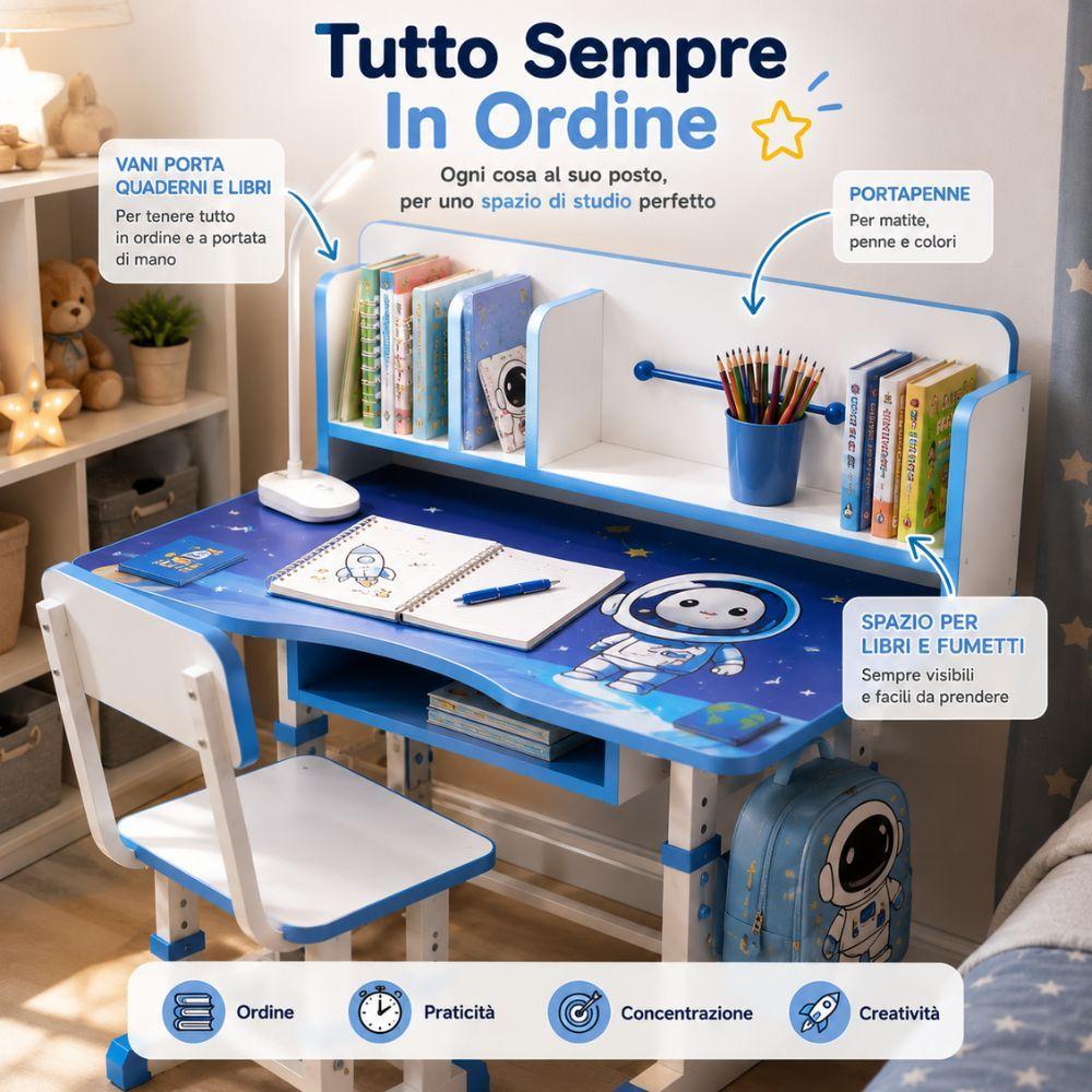 scrivania regolabile con sedia e libreria integrata - foto 4 scrivania regolabile con sedia e libreria integrata - foto 4