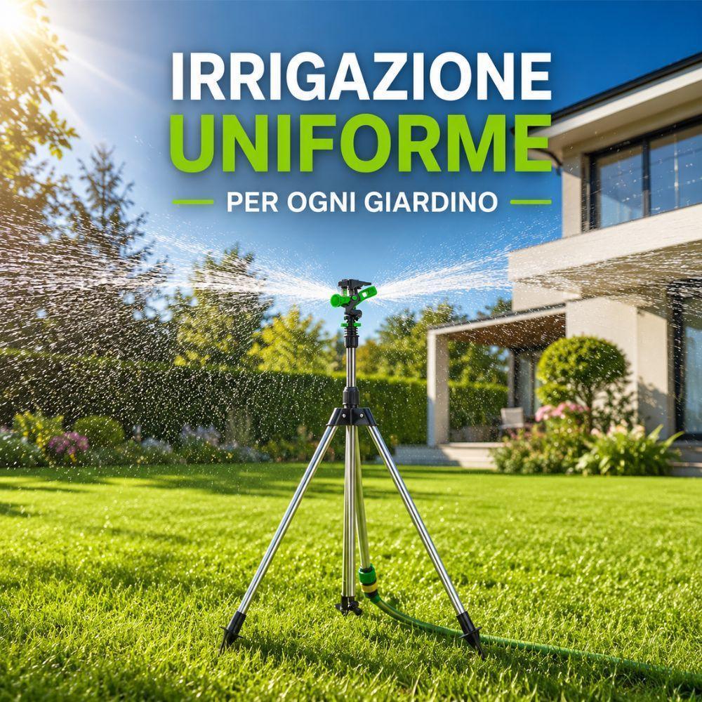  irrigatore a cavalletto in acciaio con getto rotante regolabile per giardino - foto 2