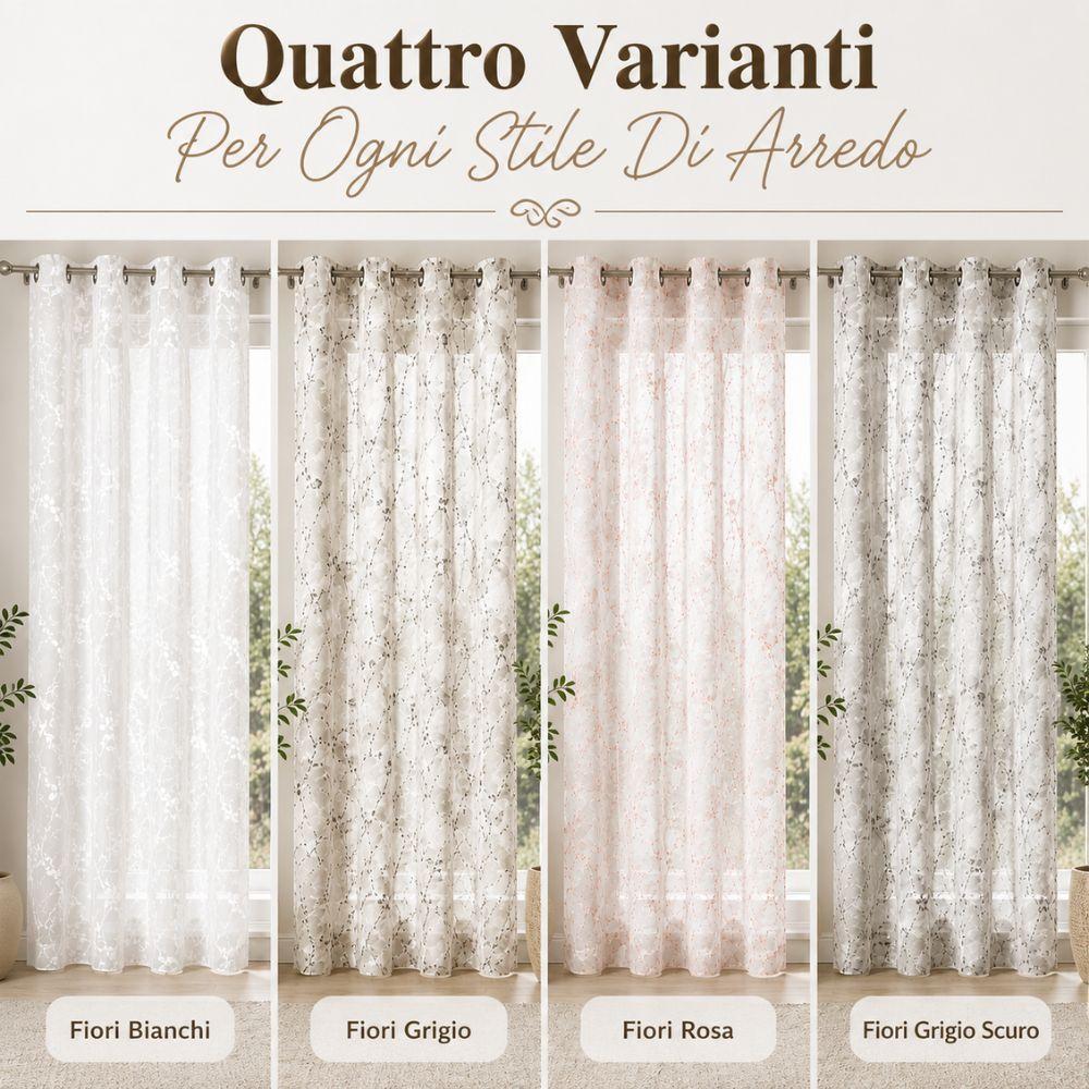 coppia di tende vernon con anelli fantasia floreale 280x290 cm - foto 4 coppia di tende vernon con anelli fantasia floreale 280x290 cm - foto 4