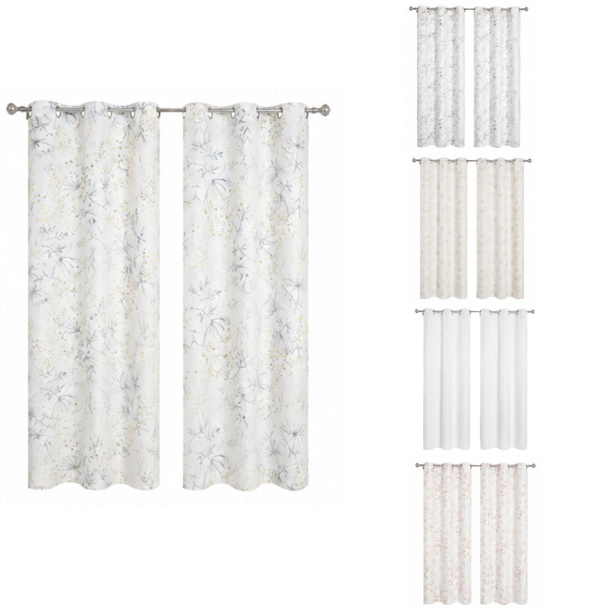  coppia tende fantasie floreali moderne 280 x 290 cm con anelli - foto 1