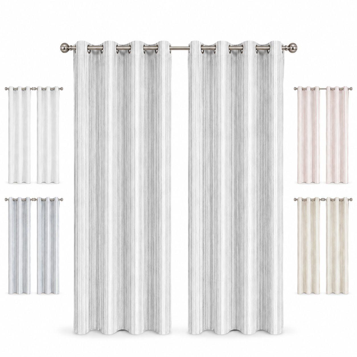  coppia tende a righe 280 x 290 cm con anelli - foto 1