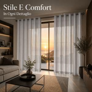 Coppia tende a righe 280 x 290 cm con anelli