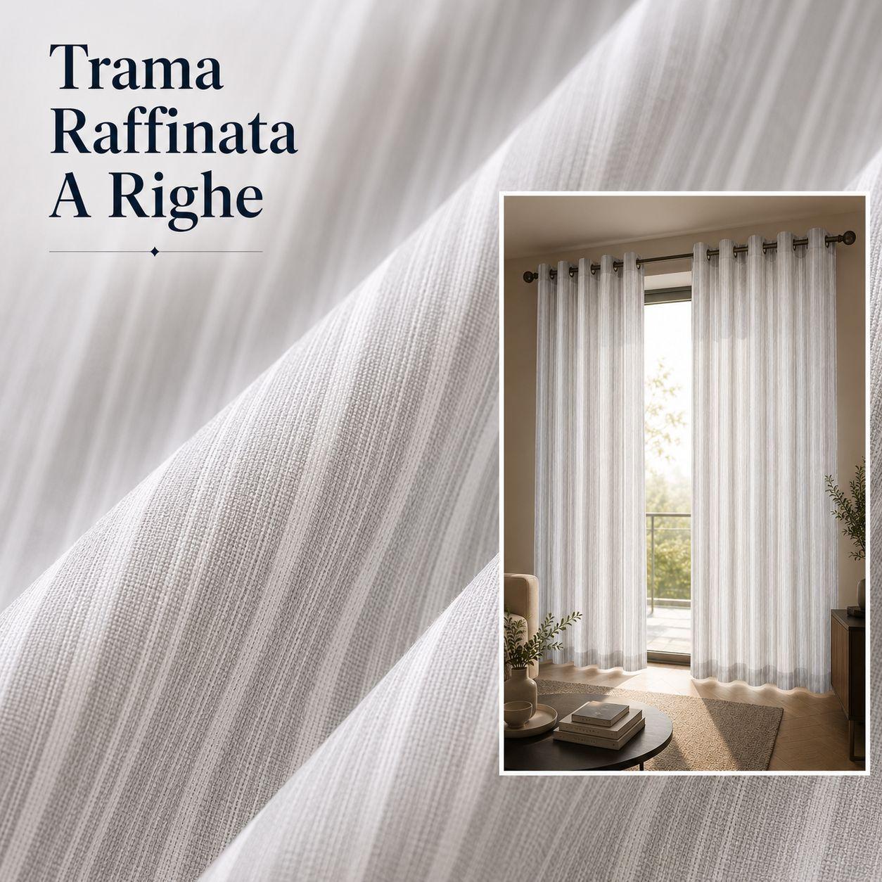  coppia tende a righe 280 x 290 cm con anelli - foto 5