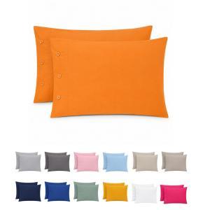 Juego de dos fundas de almohada con cierre de botones, 50 x 80 cm
