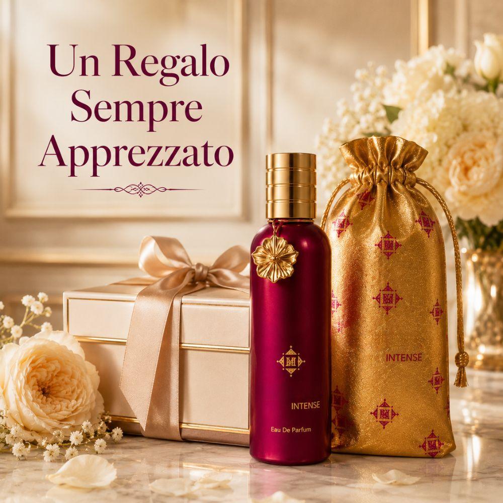 montage eau de parfum 100 ml fragranza elegante con sacchetto incluso - foto 3 Flacone di profumo con fiori decorativi e testo grafico in sovrimpressione