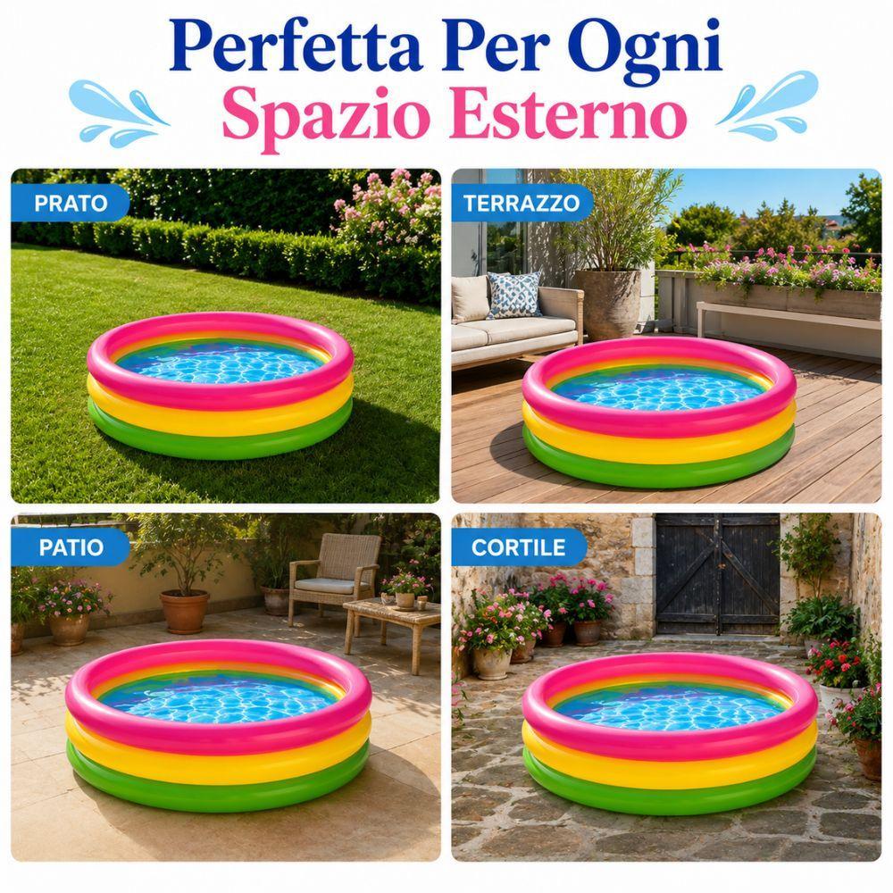 piscina fuori terra per giardino, terrazzo e spazi esterni - foto 4 Piscina in quattro ambienti: prato, terrazzo, patio, cortile