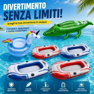 Gonfiabili e canotto ideali per mare e piscina
