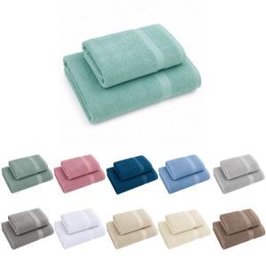 Set asciugamani in spugna 2 pezzi viso 50x100 cm ospite 40x60 cm morbidi e assorbenti
