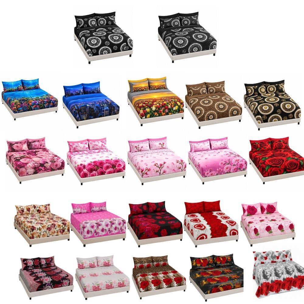  completo letto matrimoniale fantasia floreale 4 pezzi - foto 5