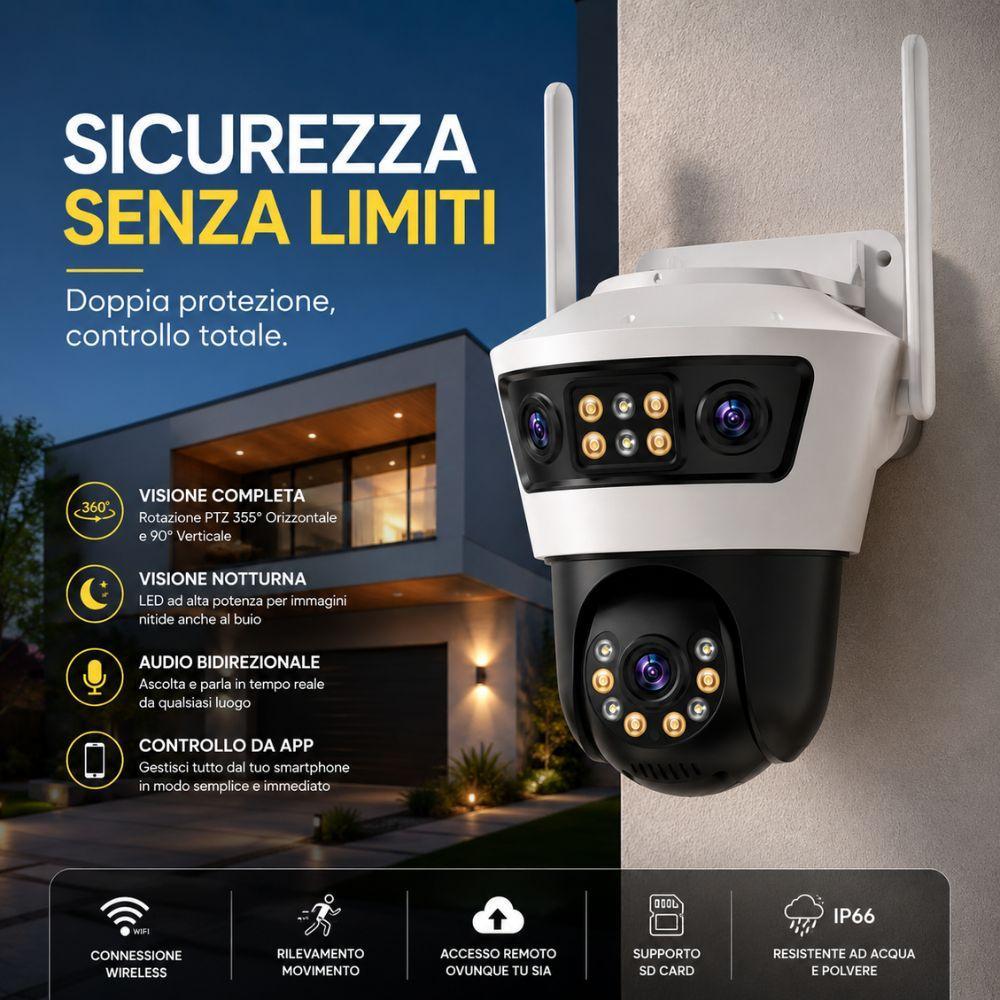 Telecamere in configurazione di sorveglianza notturna, visione a colori con visibilitu00e0 in scarsa luminositu00e0